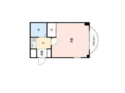 ベルメゾン春日部(1K/2階)の間取り写真