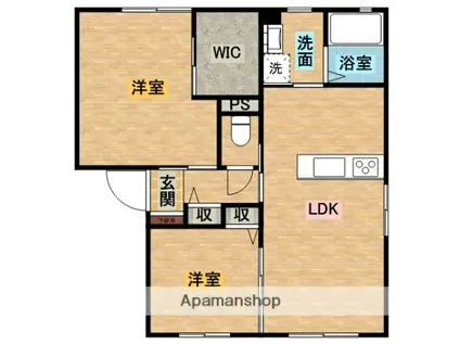 メゾン・ルテシィアII(2LDK/2階)の間取り写真