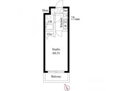 パークテラス八王子(ワンルーム/2階)の間取り写真