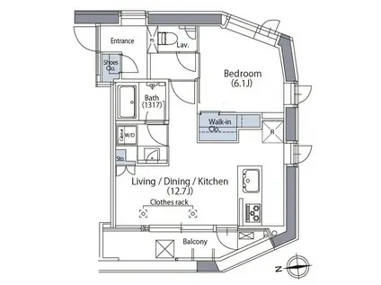 エルスタンザ文京湯島(1LDK/9階)の間取り写真