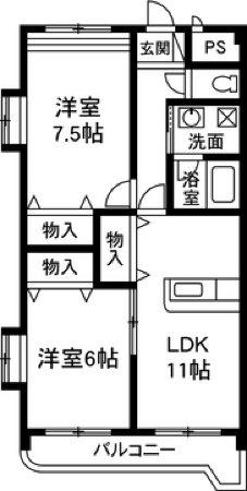 NNMマンションA(2LDK/3階)の間取り写真
