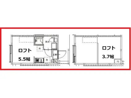 ビーエルエックスヒライ(ワンルーム/2階)の間取り写真