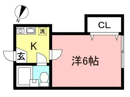 ジュネス白楽(1K/1階)の間取り写真