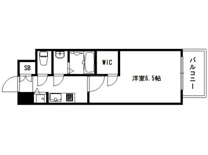 エスリード京都梅小路(1K/1階)の間取り写真