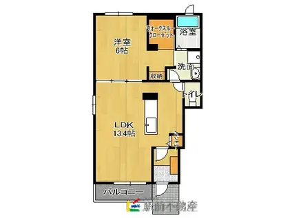 カーサ マローネ(1LDK/1階)の間取り写真