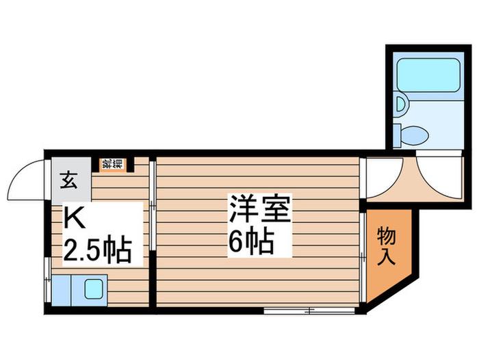 荻野荘(1K/1階)の間取り写真