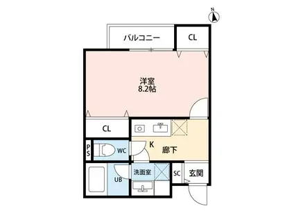 鶴見区鶴見3丁目PJ(1K/2階)の間取り写真