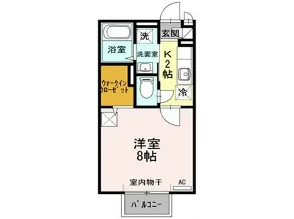 レクエルド(1K/1階)の間取り写真