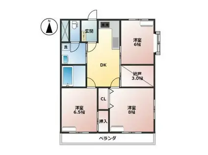 メゾンエトワール(3SDK/3階)の間取り写真