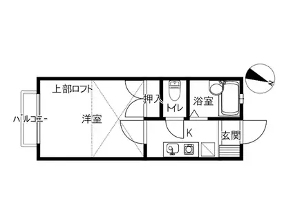 コートボジュール(1K/2階)の間取り写真