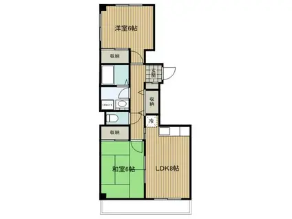 スターヴァレーI(2LDK/4階)の間取り写真