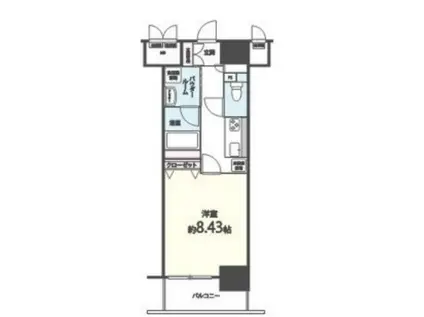 CIEL SHINBORI(1K/9階)の間取り写真