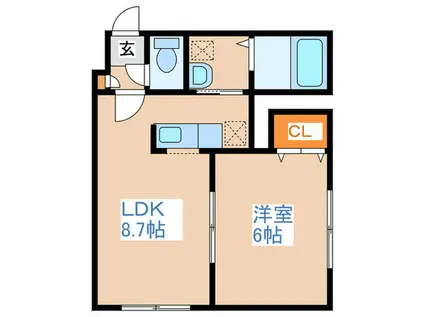 サークヒル学園前(1LDK/1階)の間取り写真