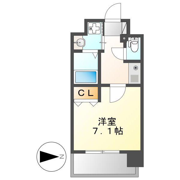 アルバ大須(1K/2階)の間取り写真