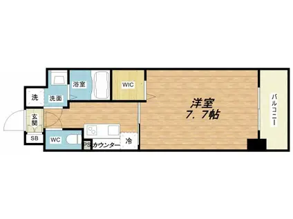 ミラージュパレス新梅田RIO(1K/2階)の間取り写真