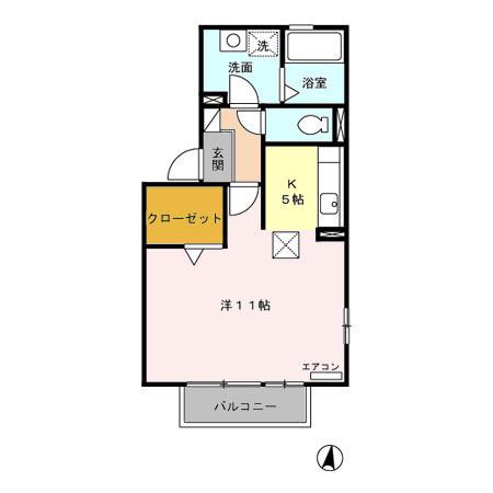 エトワール新富町(ワンルーム/1階)の間取り写真