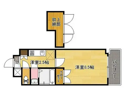 NO.88 MARINAGATE SUNS(1K/3階)の間取り写真