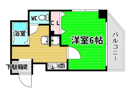 セレッソコート西心斎橋第3(1K/9階)の間取り写真
