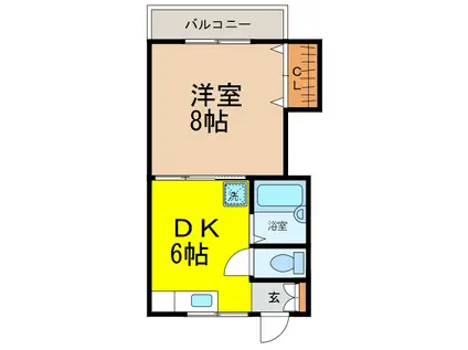 コーポヨーコII(1DK/2階)の間取り写真