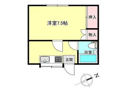 レジデンスキクチ(1K/1階)の間取り写真