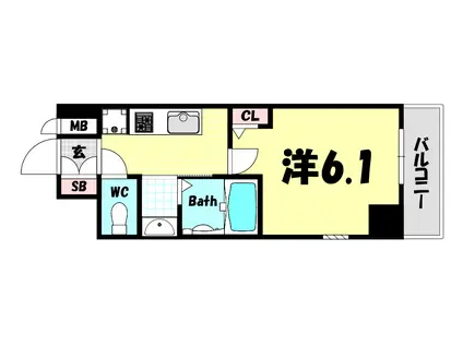 ESTEMCOURT神戸元町IIブリーズ(1K/12階)の間取り写真