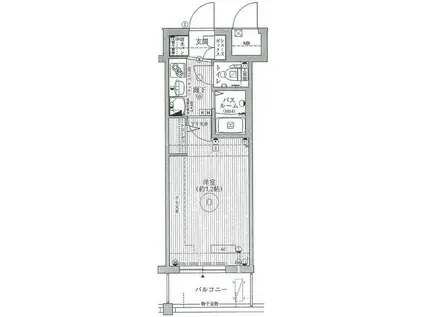 エステムコート博多祇園ツインタワー1(1K/5階)の間取り写真