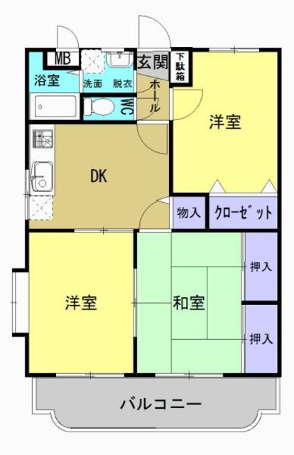 サンフィールド高鍋(3DK/3階)の間取り写真