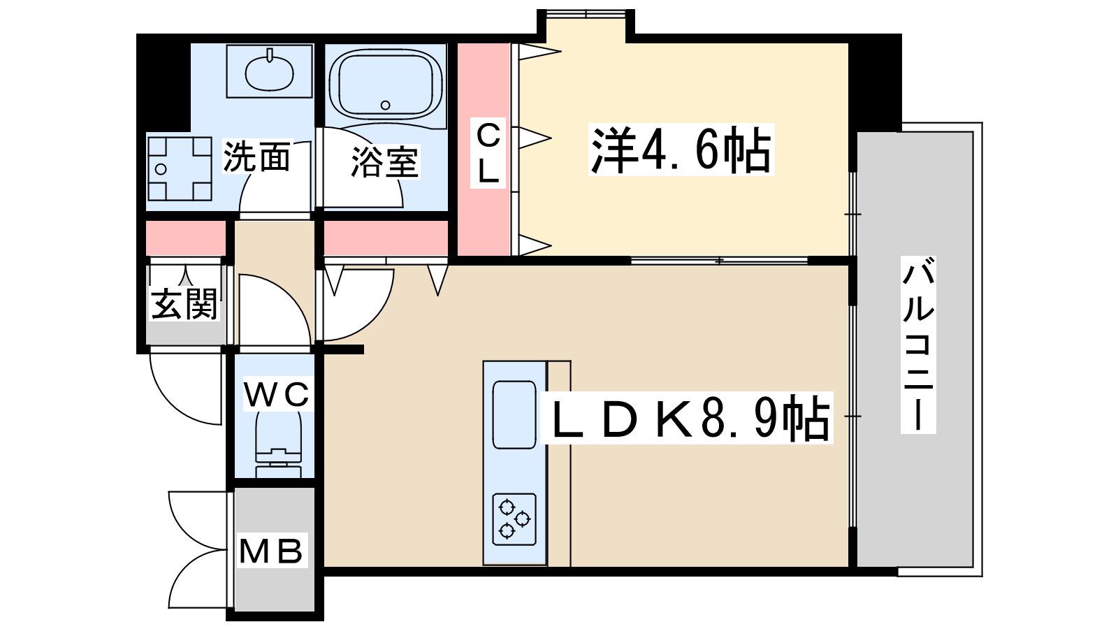 ルフォンプログレ南森町(1LDK/7階)の間取り写真