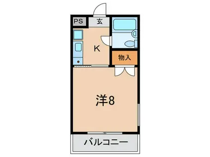 ヴィアン六甲(1K/2階)の間取り写真