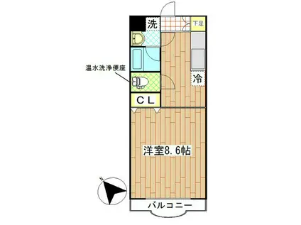 セレーノI(1K/1階)の間取り写真