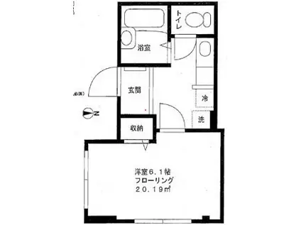 アンクレージュ(1K/1階)の間取り写真