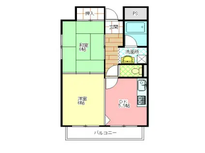 グランデ松原(2DK/4階)の間取り写真