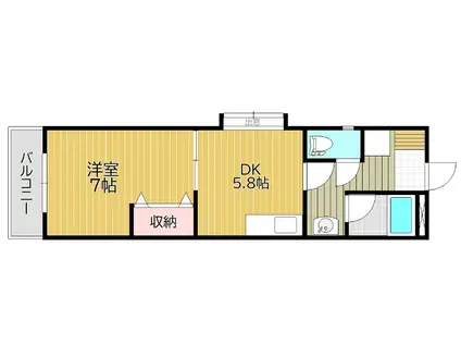 ESPASE東古松(1DK/3階)の間取り写真
