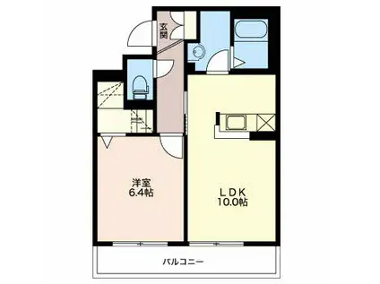 べレオ笹口(1LDK/3階)の間取り写真