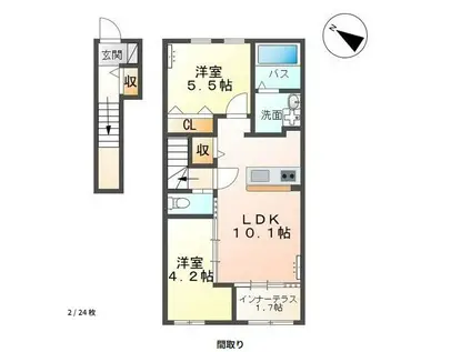SK HOUSE(2LDK/2階)の間取り写真