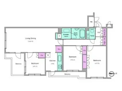 レジディア目白御留山 1階(3LDK/1階)の間取り写真