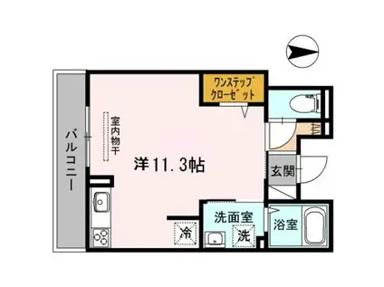 ソルプレーザ玉造(ワンルーム/1階)の間取り写真