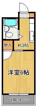 平和ハイツ(1K/2階)の間取り写真