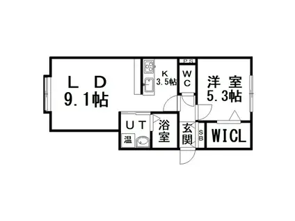 LIEBE(1LDK/2階)の間取り写真