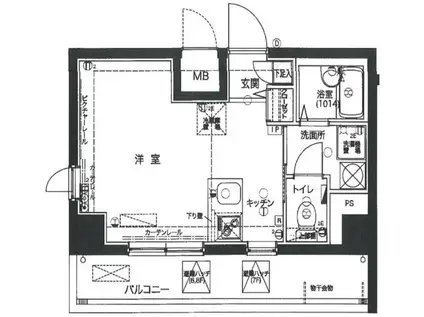FORTIS水天宮前(ワンルーム/8階)の間取り写真