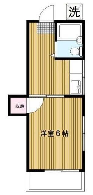 クロノス鶴見(1DK/2階)の間取り写真
