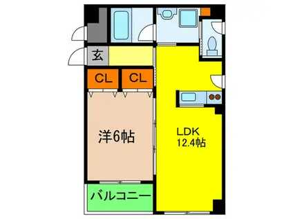 ファーイースト青谷(1LDK/3階)の間取り写真