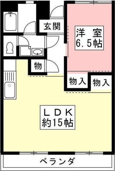 エスポワール長良(1LDK/3階)の間取り写真