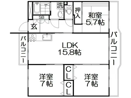 ORIENT RESIDENCE SUEHIROCHO(3LDK/2階)の間取り写真