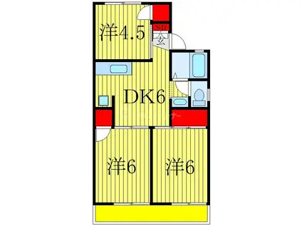 ドミールナカノ(3DK/2階)の間取り写真