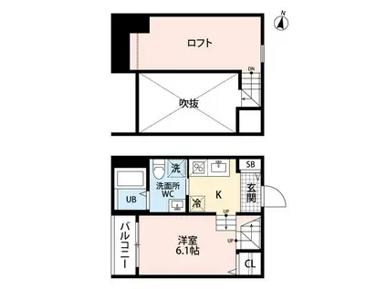 COLORI(ワンルーム/1階)の間取り写真