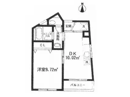 岩間ビル(1DK/4階)の間取り写真