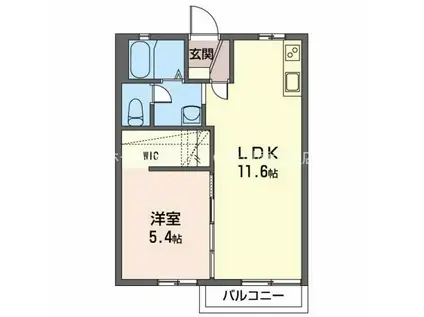 ボヌール一陽 A棟(1LDK/2階)の間取り写真