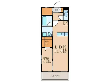 ERIOS COURT KN(1LDK/2階)の間取り写真