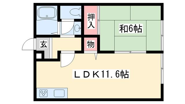 コンフォートI(1LDK/1階)の間取り写真